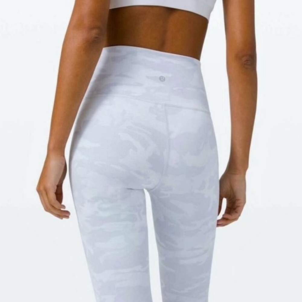Lululemon Wunder Under Alpine White Camo Leggings
